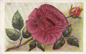 Flower Embroidered Red Rose by H H Tammen 1907