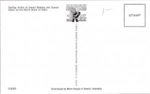 Big Waves Hawaii Surfing Postcard Makaha & Sunset Beach Oahu