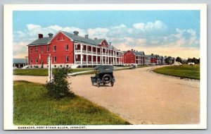 US Army  Barracks  Fort Ethan Allen  Vermont  Postcard  c1915