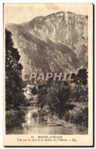 Old Postcard Bourg d'Oisans view of the shore and the rock of Villard