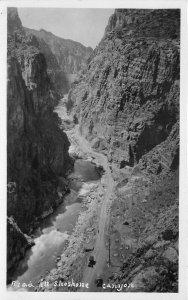 Postcard RPPC Wyoming 1920s Road Shoshone Canyon 23-10918