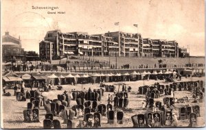 Netherlands Scheveningen Grand Hotel Vintage Postcard  09.74 