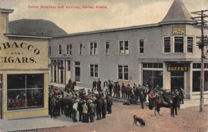 Real Photo Postcard Corner of Broadway and McKinley in Valdez, Alaska~114262