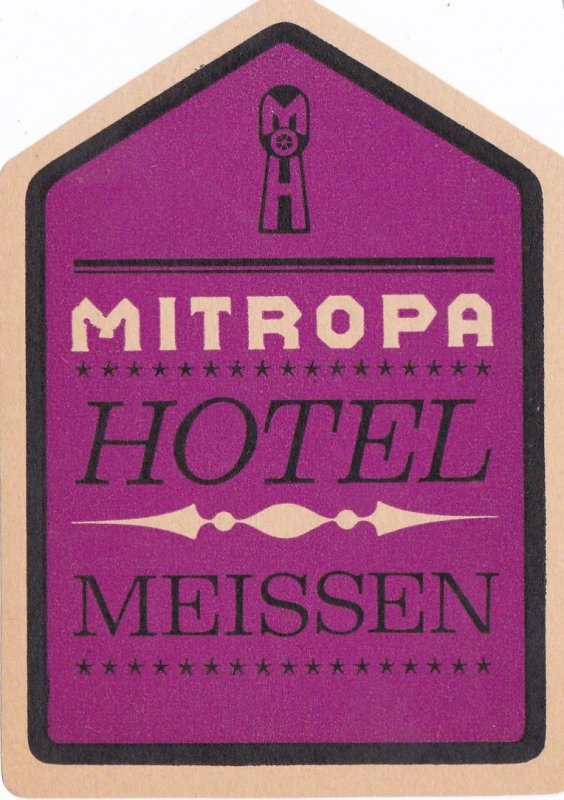 Germany Meissen Mitropa Hotel Vintage Luggage Label sk3793