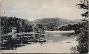 Wachusett Lake MA near Fitchburg Man in Canoe Unused Rotograph Postcard G72