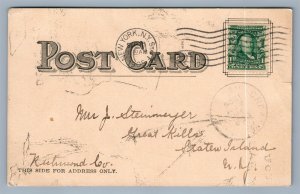 WHY YOU DON'T PLAY CARDS ANTIQUE POSTCARD w/ DEVIL