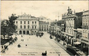 PC CPA BRAZIL, RIO DE JANEIRO, PRACA TIRADENTES, VINTAGE POSTCARD (b11459)