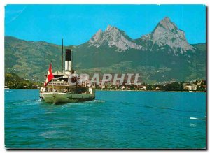 Modern Postcard Brunnen am Vierwaldstattersee und die Mythen