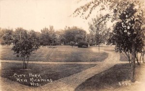 New Richmond Wisconsin City Park Scenic View Real Photo Postcard AA84355