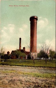 Hastings, NE Nebraska WATER WORKS Standpipe/Plant ADAMS COUNTY ca1910's Postcard