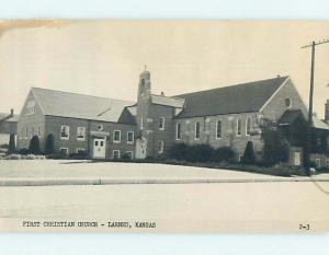 1960 rppc - FIRST CHRISTIAN CHURCH Larned Kansas KS L5374