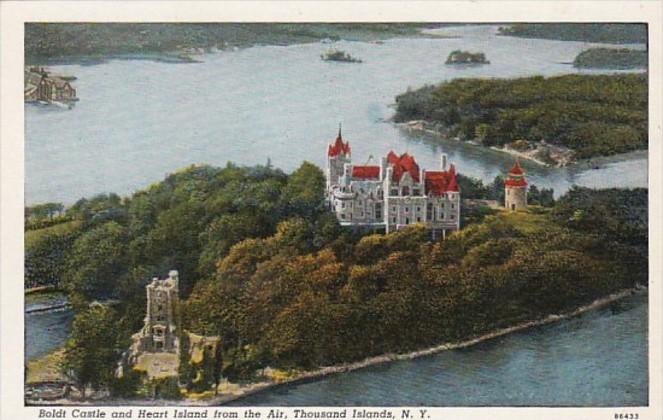 New York Thousand Islands Boldt Castle and Heart Island From The Air Curteich