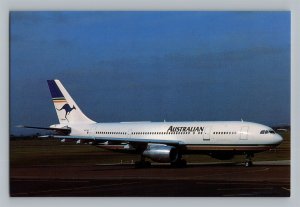 Aviation Airplane Postcard Australian Airlines Airbus A300B4-203 at Sydney BB43