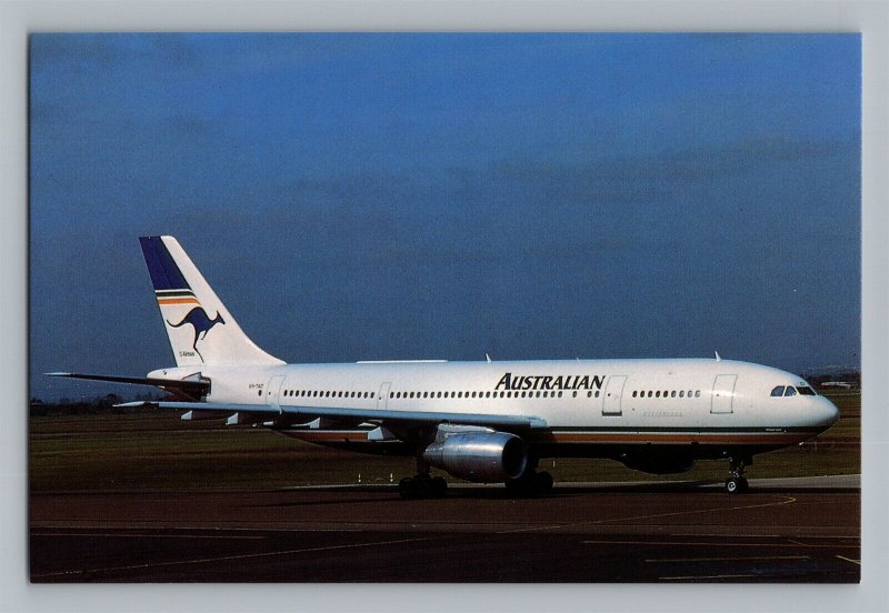 Aviation Airplane Postcard Australian Airlines Airbus A300B4-203 at Sydney BB43