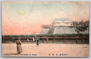 A Castle at Osaka Japan Postcard UNP K4