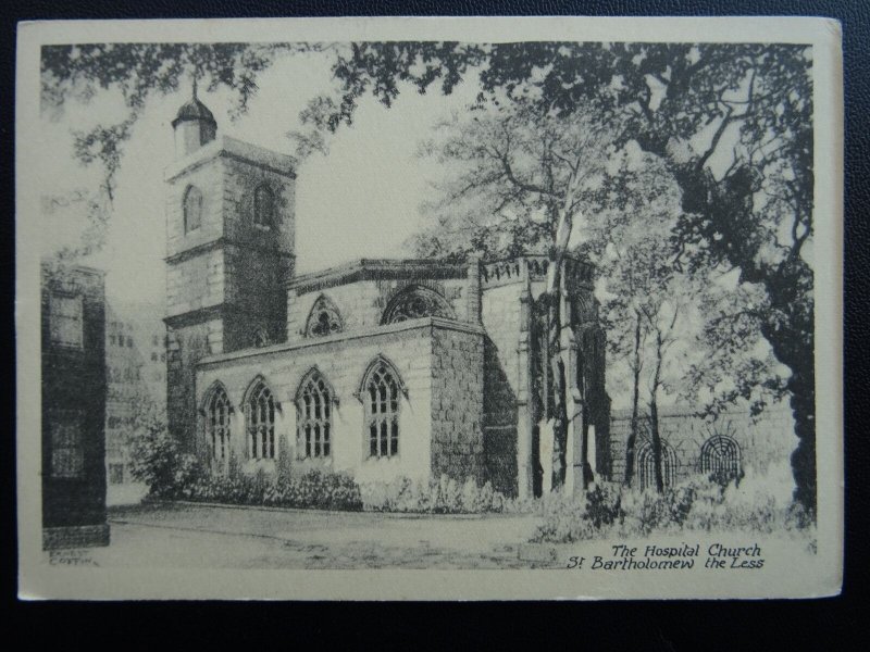 London Smithfield ST. BARTHOLOMEW HOSPITAL Hospital Church Old Appeal Postcard