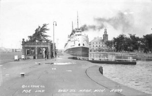 1940s Poe Lock Saute Ste Marie Michigan #A899 RPPC Photo Postcard 20-200