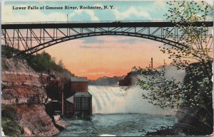 Lower Falls of Genesee River Rochester New York Vintage Postcard C079