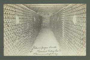 Hammondsport NEW YORK RP 1908 INTERIOR CHAMPAGNE VAULT Winery Wine Cellar