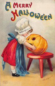J78/ Halloween Postcard Holiday c1910 Ellen Clapsaddle Jack-O-Lantern 398