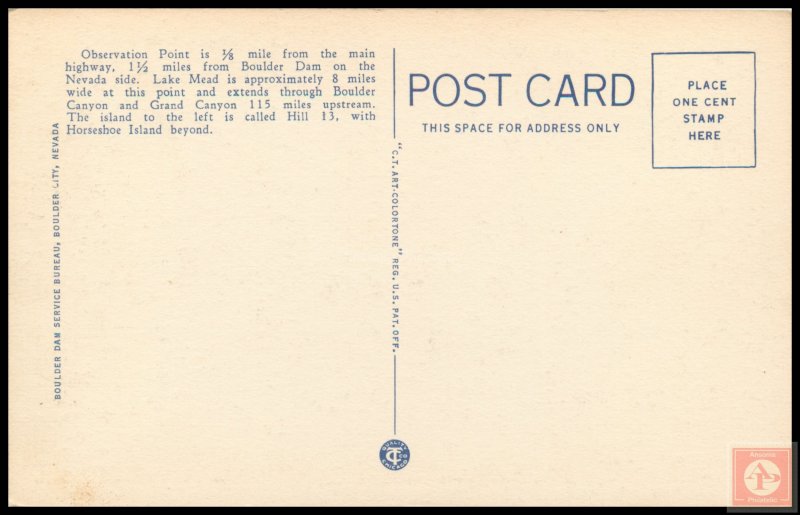 Lake Mead from Observation Point near Boulder Dam, NV