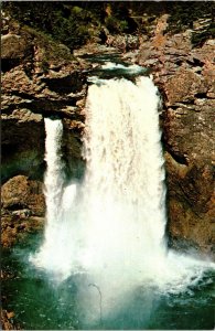 Natural Bridge Waterfalls Boulder River Big Timber Montana Postcard B1