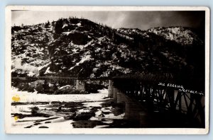 Terrace British Columbia Canada Postcard Skeena Bridge c1920's RPPC Photo