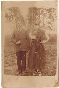 Couple, Photograph, Antique Real Photo Postcard, RPPC