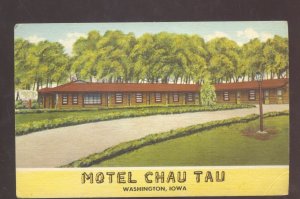 WASHINGTON IOWA MOTEL CHAU TAU VINTAGE LINEN ADVERTISING POSTCARD