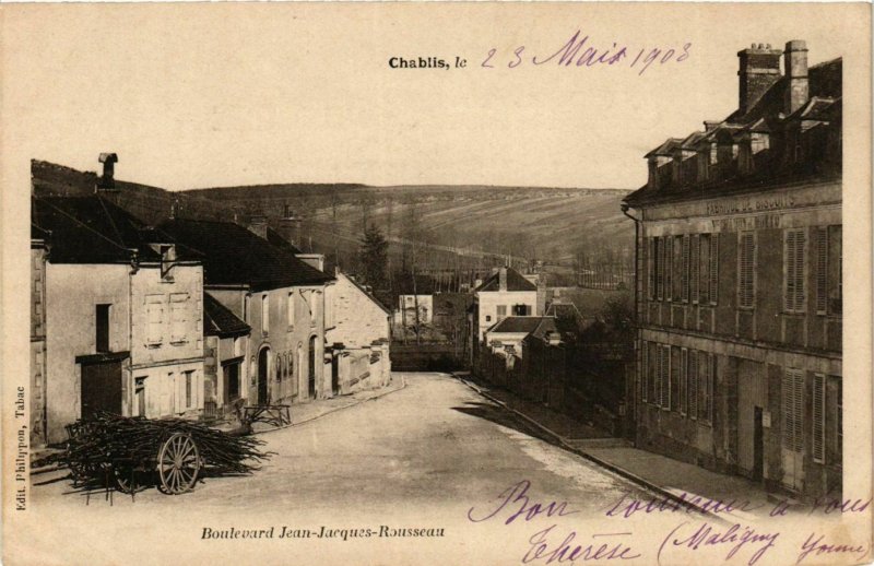 CPA Chablis - Boulevard Jean-Jacques-Rousseau FRANCE (960652)