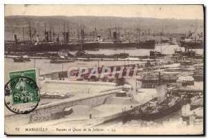 Old Postcard Marseille basins and docks of Joliette