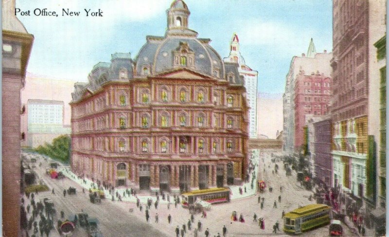 1920s US Post Office Building Broadway at Park Row New York City Postcard