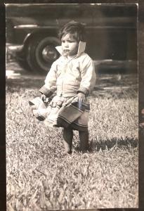 Mint USA RPPC Real Picture Postcard Native American Indian Baby Girl