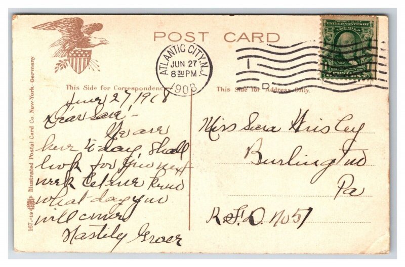 Post Office Building Atlantic City New Jersey NJ 1908 DB Postcard D20