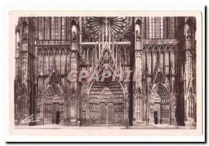 Strasbourg Old Postcard Facade of the cathedral