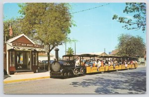 Key West Florida~Depot & Conch Tour Train~1950s Postcard