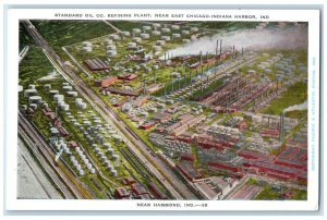 1920 Aerial View Standard Oil Co Refining Plant Hammond Indiana Vintage Postcard