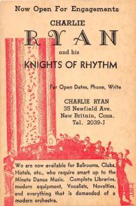 New Britain Connecticut Ryan and his Knights of Rhythm Antique Postcard J49731