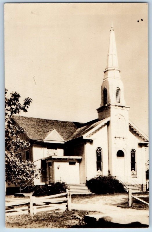 Janesville Wisconsin WI Postcard RPPC Photo Rock Prairie Church 1928 Vintage