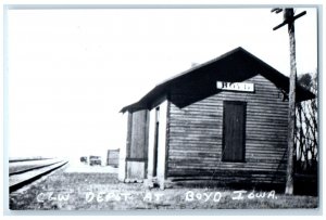 c1960's CGW Depot BoyD Iowa IA Railroad Train Depot Station RPPC Photo Postcard