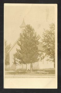 RPPC DWIGHT KANSAS METHODIST EPISCOPAL CHURCH 1909 REAL PHOTO POSTCARD