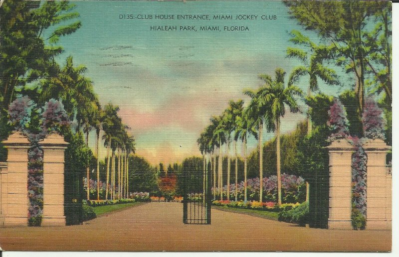 Club House Entrance,Miami Jockey Club, Hialeah Park, Miami, Florida