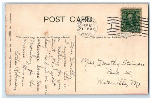 1909 Elm Street Trees Country Road Skowhegan Maine ME Posted Vintage Postcard