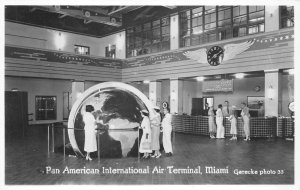 RPPC PAN AMERICAN AIRPORT MIAMI FLORIDA GLOBE AVIATION REAL PHOTO POSTCARD