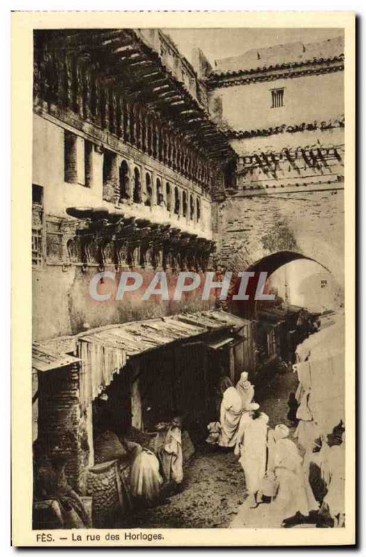 Old Postcard Fes La Rue Des Clocks