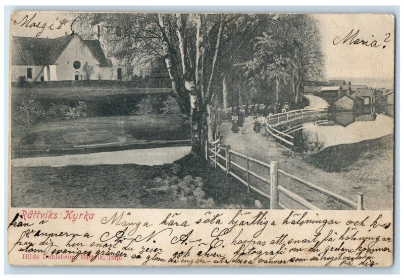 c1910 Rattvik's Church Dalarna County Sweden Posted Antique Postcard