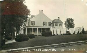 City Hall Westminster Maryland RPPC Photo Postcard 4848