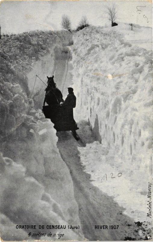 CPA ORATOIRE DE CESNEAU - 4 metres de neige Hiver 1907 (211957)