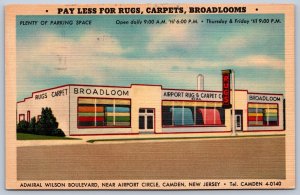 K23/ Camden New Jersey Postcard Linen Broadloom Rugs Carpet Store Ad 58