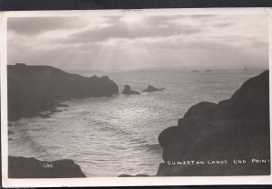 Cornwall Postcard - Sunset on Lands End Point   MB1962